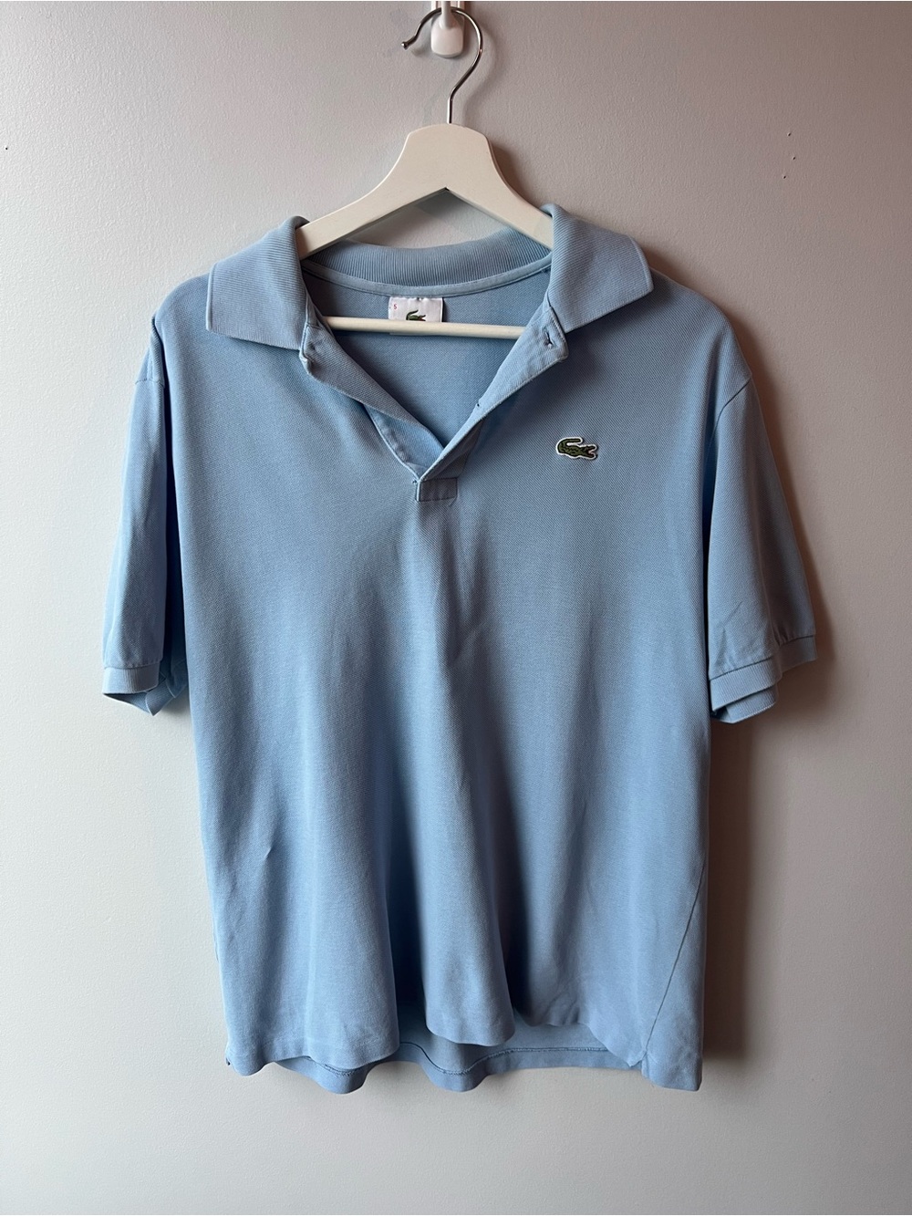 Lacoste Men's Light Blue Classic Pique Polo Shirt Size Large Tshirt 100% Cotton
